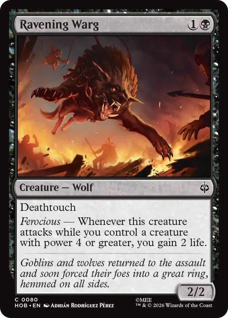 Image for Ravening Warg (The Hobbit) (80) (HOB) - Magic: The Gathering