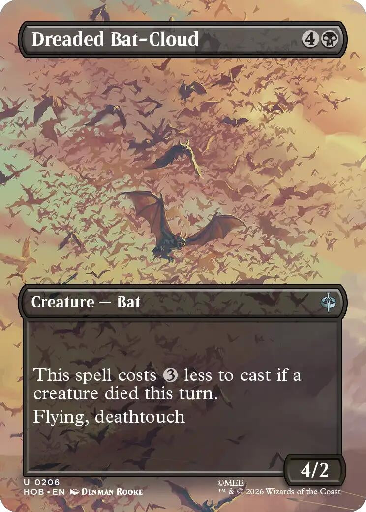 Image for Dreaded Bat-Cloud (Borderless) (The Hobbit) (206) (HOB) - Magic: The Gathering