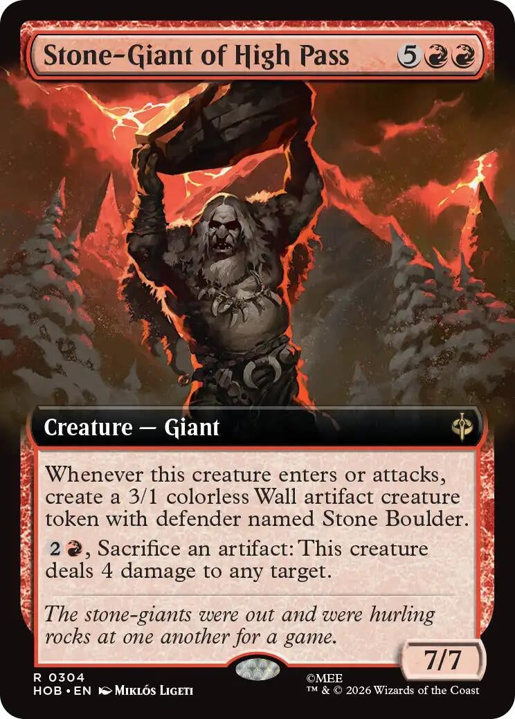Image for Stone-Giant of High Pass (Extended Art) (The Hobbit) (304) (HOB) - Magic: The Gathering
