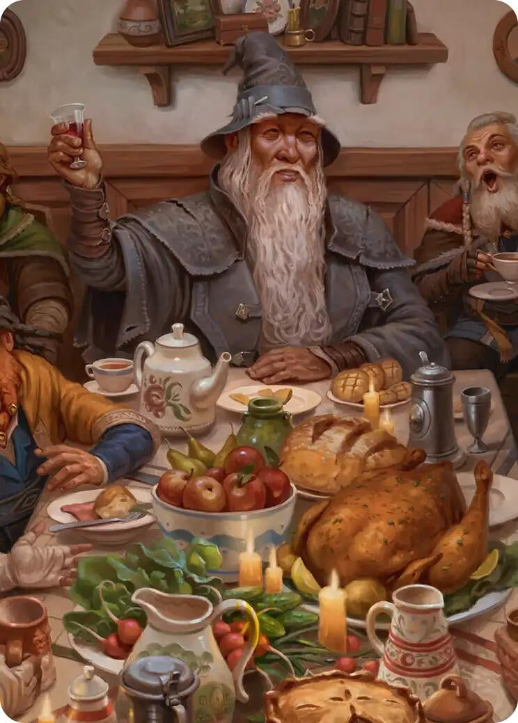 Image for Gandalf, Party Guest Art Card (2/12) (Art Series: The Hobbit) (2) (ASHOB) - Magic: The Gathering