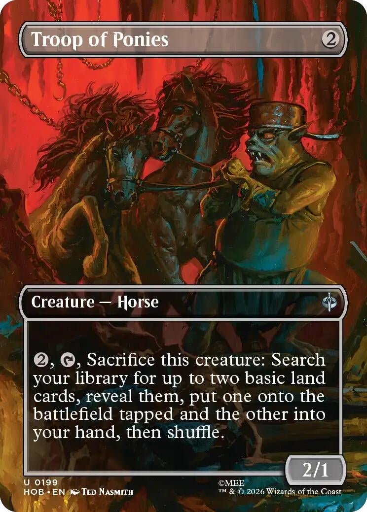 Image for Troop of Ponies (Borderless) (The Hobbit) (199) (HOB) - Magic: The Gathering