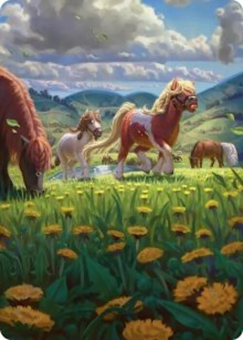 Image for Troop of Ponies Art Card (Art Series: The Hobbit) (1) (ASHOB) - Magic: The Gathering