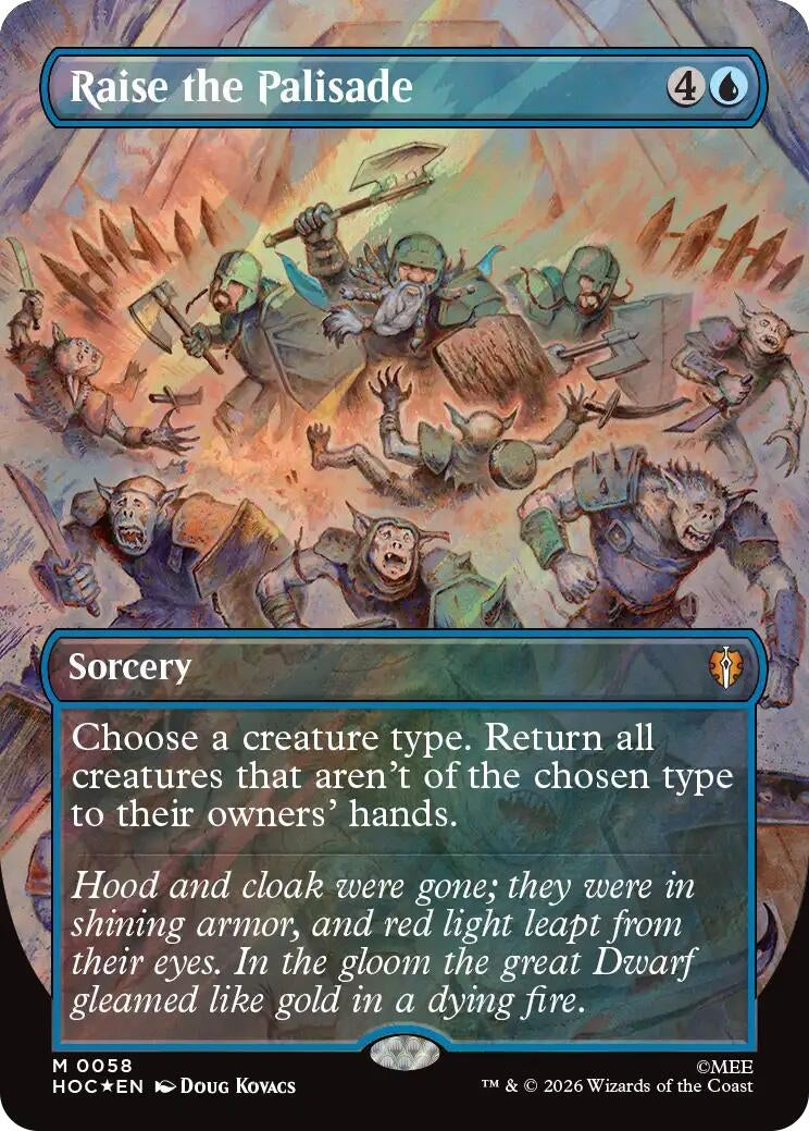 Image for Raise the Palisade (Borderless) (Surge Foil) (The Hobbit: Eternal-Legal) (58) (HOC) - Magic: The Gathering
