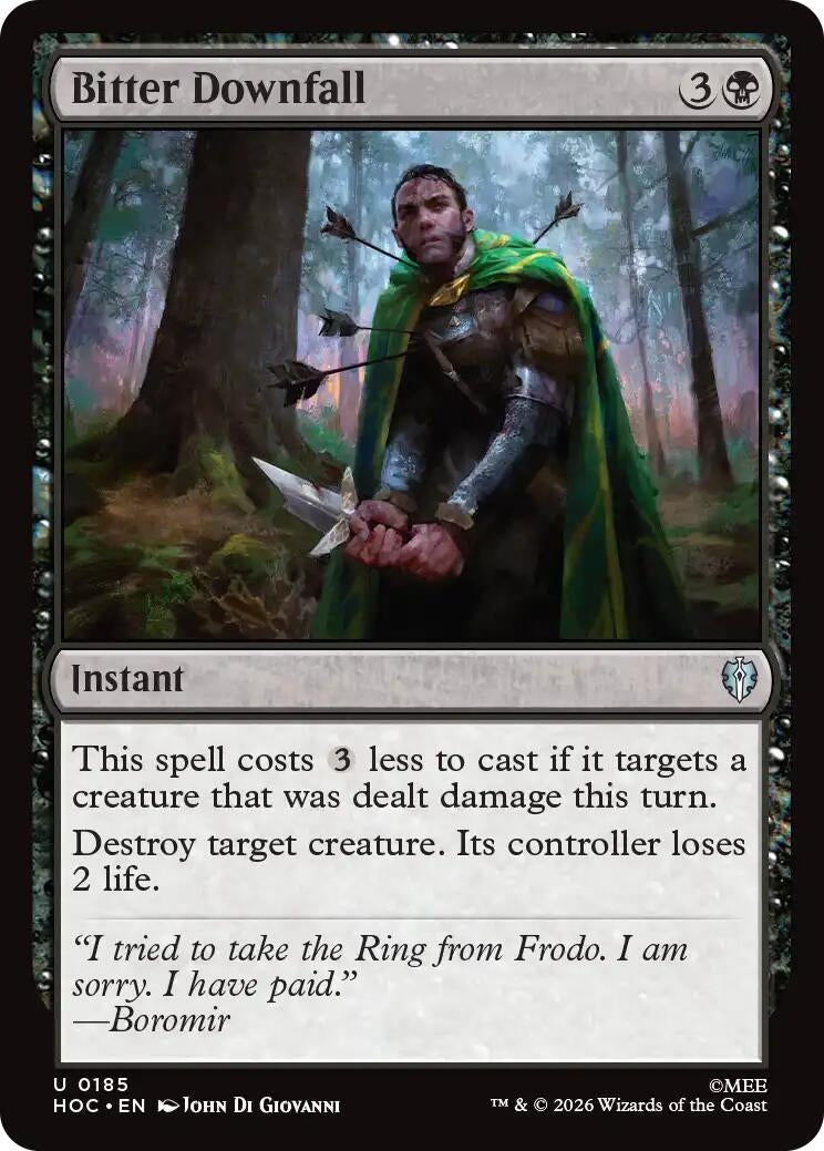 Image for Bitter Downfall (The Hobbit: Eternal-Legal) (185) (HOC) - Magic: The Gathering