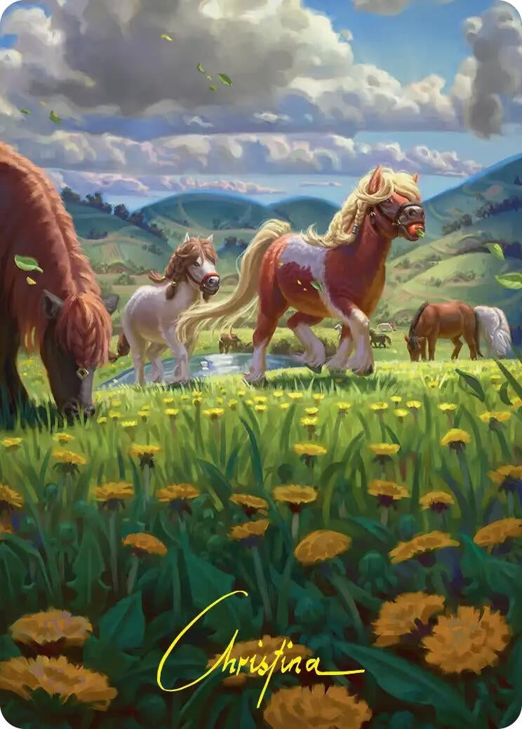 Image for Troop of Ponies Art Card (Gold-Stamped Signature) (Art Series: The Hobbit) (1) (ASHOB) - Magic: The Gathering