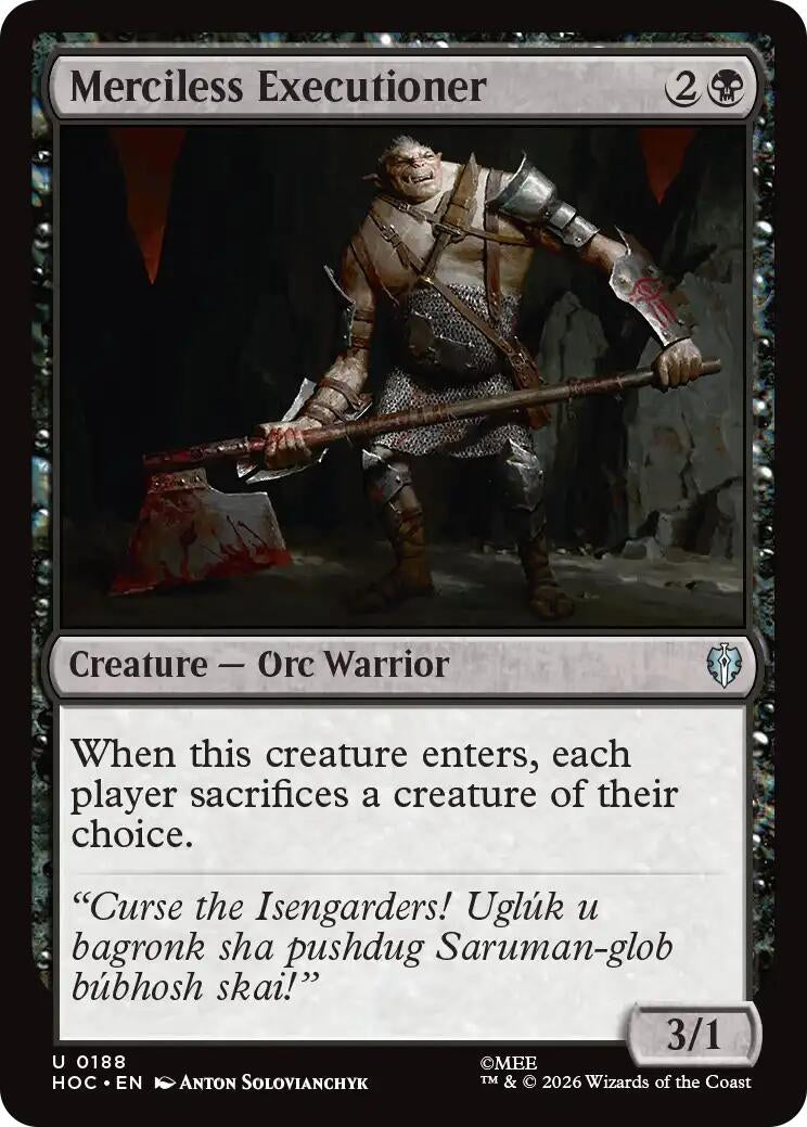 Image for Merciless Executioner (The Hobbit: Eternal-Legal) (188) (HOC) - Magic: The Gathering