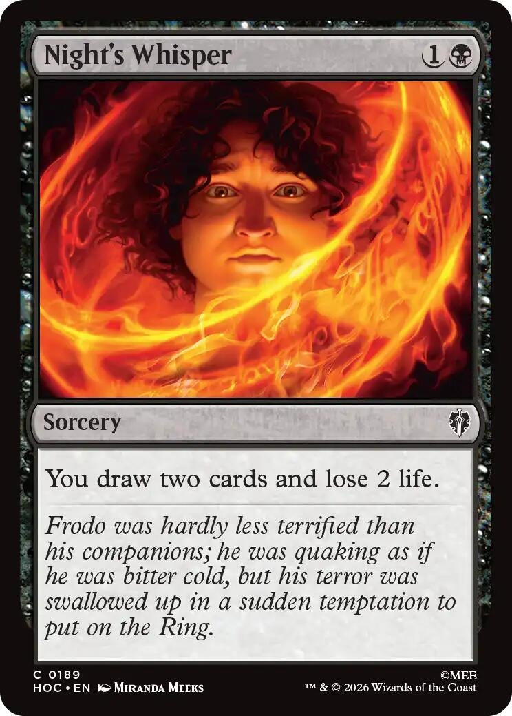 Image for Night's Whisper (The Hobbit: Eternal-Legal) (189) (HOC) - Magic: The Gathering