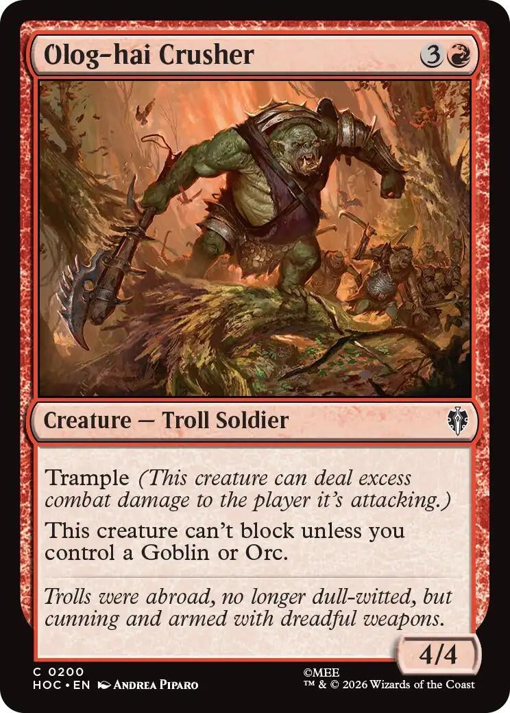 Image for Olog-hai Crusher (The Hobbit: Eternal-Legal) (200) (HOC) - Magic: The Gathering