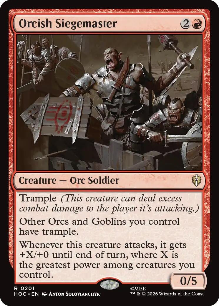 Image for Orcish Siegemaster (The Hobbit: Eternal-Legal) (201) (HOC) - Magic: The Gathering