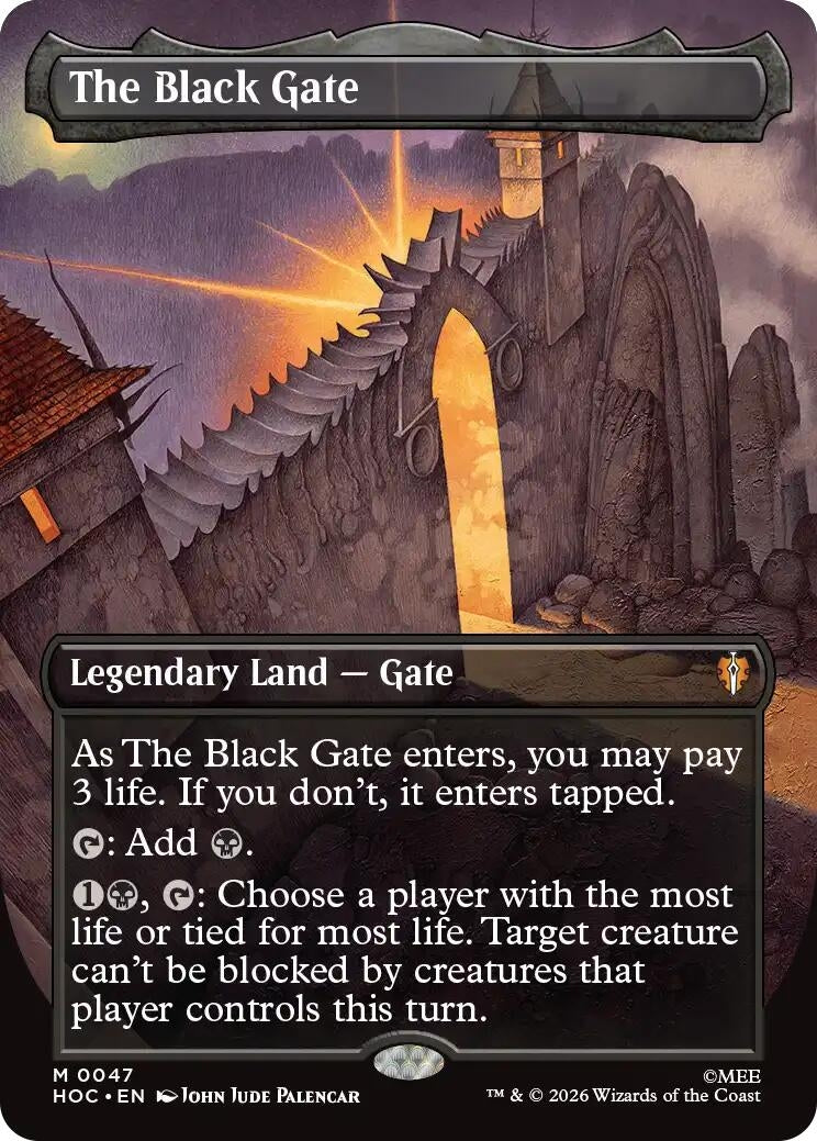 Image for The Black Gate (Borderless) (The Hobbit: Eternal-Legal) (47) (HOC) - Magic: The Gathering