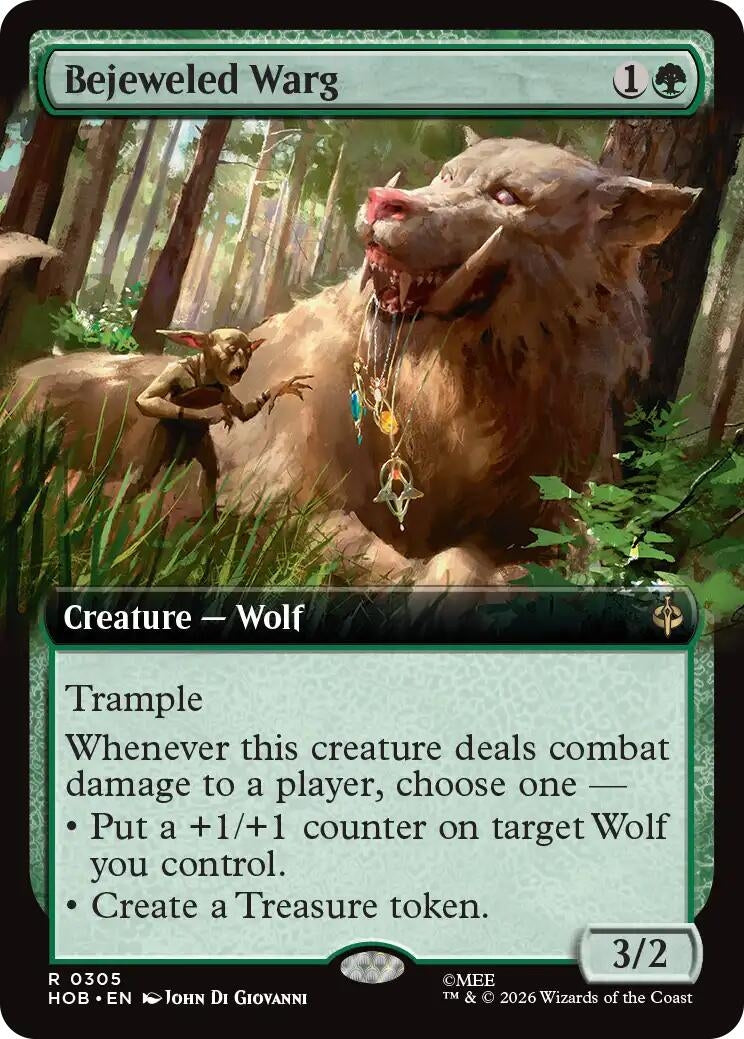 Image for Bejeweled Warg (Extended Art) (The Hobbit) (305) (HOB) - Magic: The Gathering