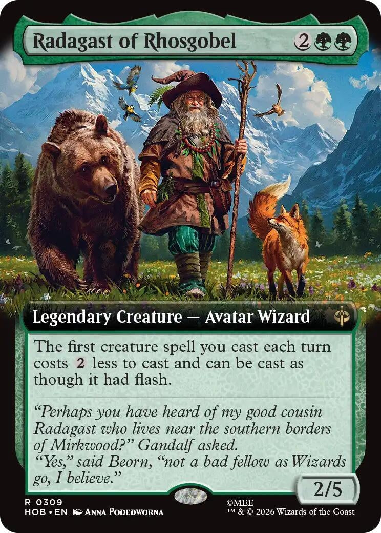 Image for Radagast of Rhosgobel (Extended Art) (The Hobbit) (309) (HOB) - Magic: The Gathering