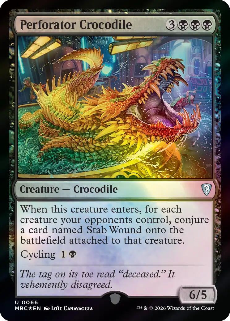 Image for Perforator Crocodile (Mystery Booster Commander Edition) (66) (MBC) - Magic: The Gathering