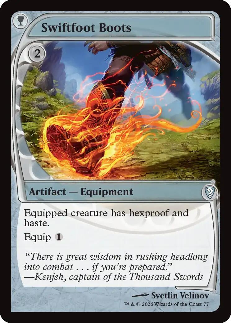 Image for Swiftfoot Boots (Future Sight) (Mystery Booster Commander Edition) (77) (MBC) - Magic: The Gathering