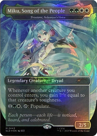 Miku, Song of the People - Trostani, Selesnya's Voice (Display Commander) - Thick Stock (Secret Lair Drop Series) (2443) (SLD)