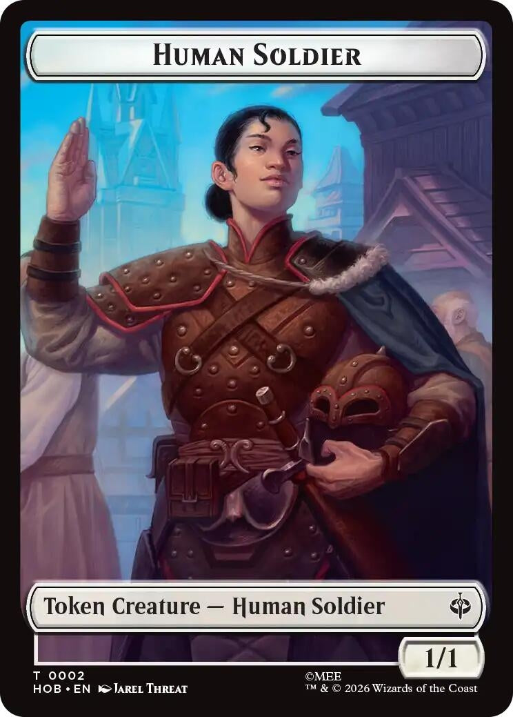 Image for Human Soldier // Treasure (0012) Double-Sided Token (The Hobbit) (2 // 12) (HOB) - Magic: The Gathering