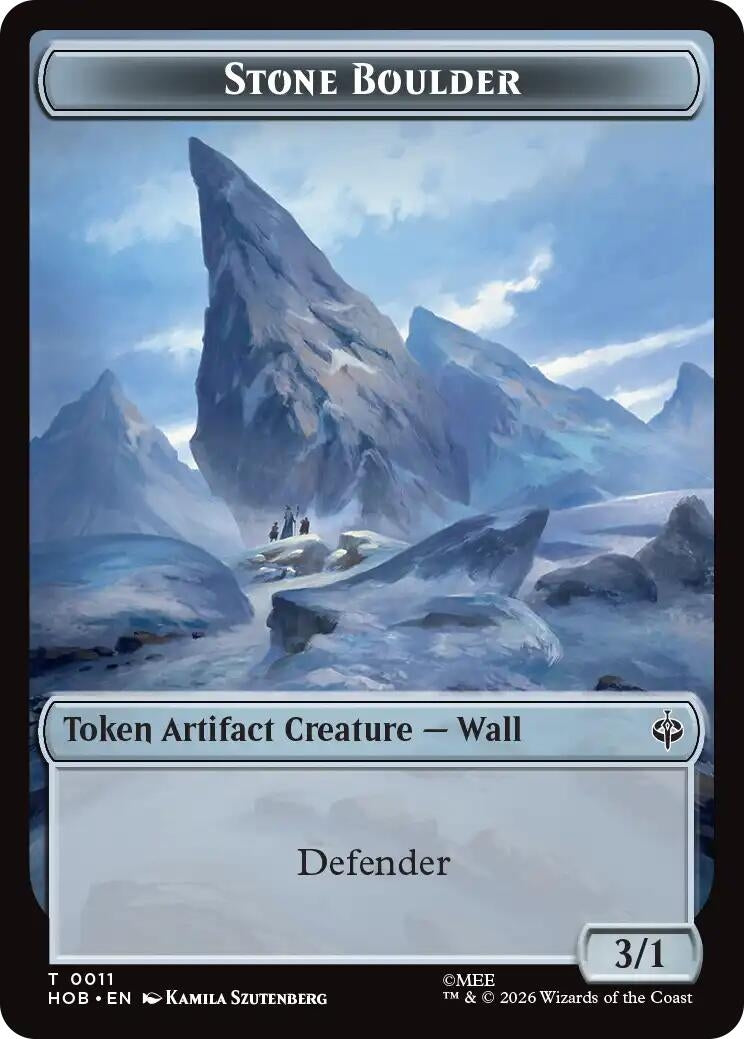 Image for Stone Boulder // Dragon Double-Sided Token (The Hobbit) (11 // 5) (HOB) - Magic: The Gathering