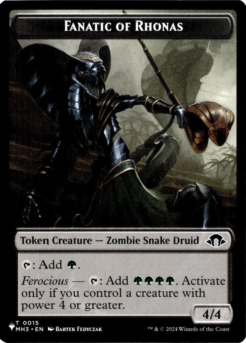 Image for Fanatic of Rhonas // Elemental Double-Sided Token (The List Reprints) (20) (LIST) - Magic: The Gathering