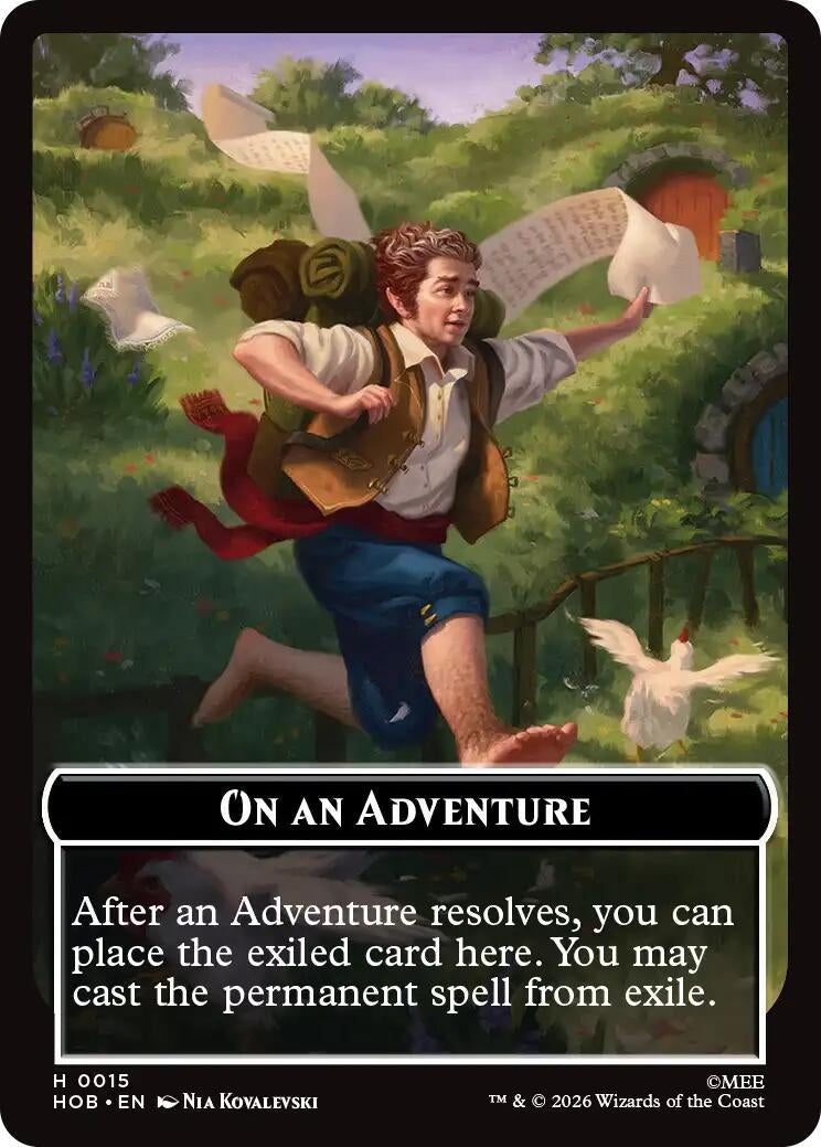 Image for On an Adventure // Enduring Story Double Sided Token (The Hobbit) (15 // 14) (HOB) - Magic: The Gathering