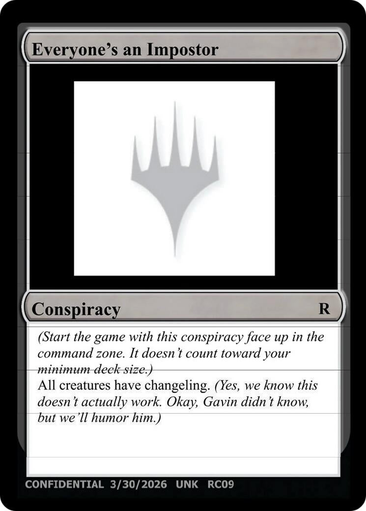Image for Everyone's an Imposter (Un-Known Event Playtest Cards) (UNK) - Magic: The Gathering