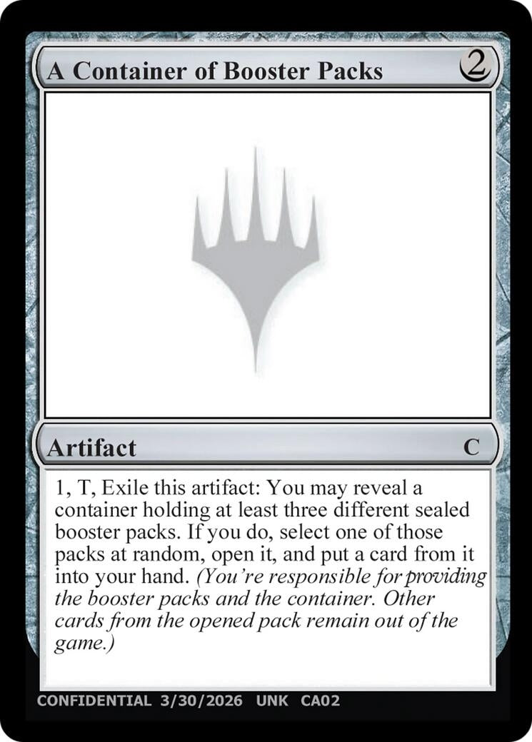 Image for A Container of Booster Packs (Un-Known Event Playtest Cards) (UNK) - Magic: The Gathering