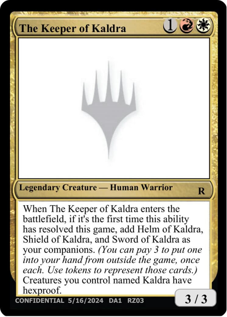Image for The Keeper of Kaldra (Un-Known Event Playtest Cards) (UNK) - Magic: The Gathering