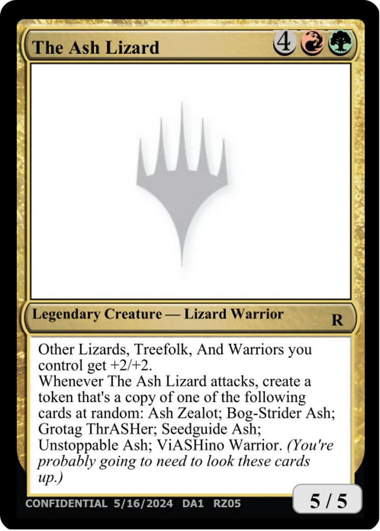 Image for The Ash Lizard (Un-Known Event Playtest Cards) (UNK) - Magic: The Gathering