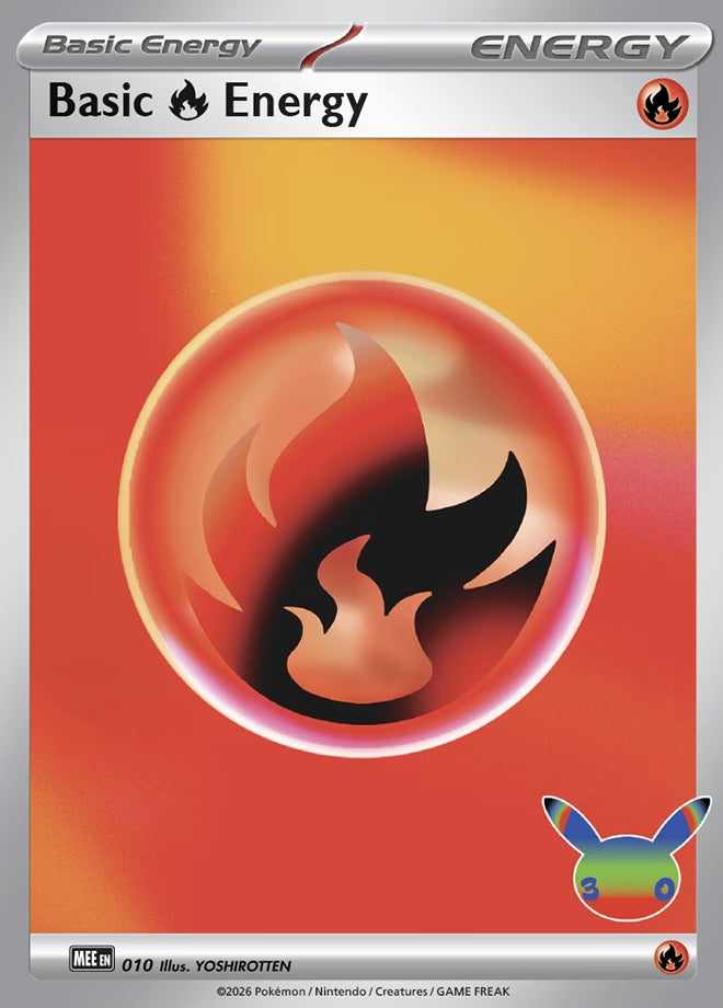 Image for Basic Fire Energy - 010 (30th Celebration) (MEE: Mega Evolution Energies) (010) (MEE) - Pokemon