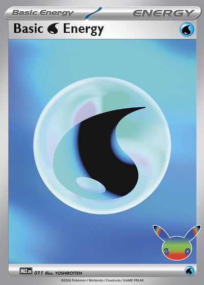 Basic Water Energy - 011 (30th Celebration) (MEE: Mega Evolution Energies) (MEE)