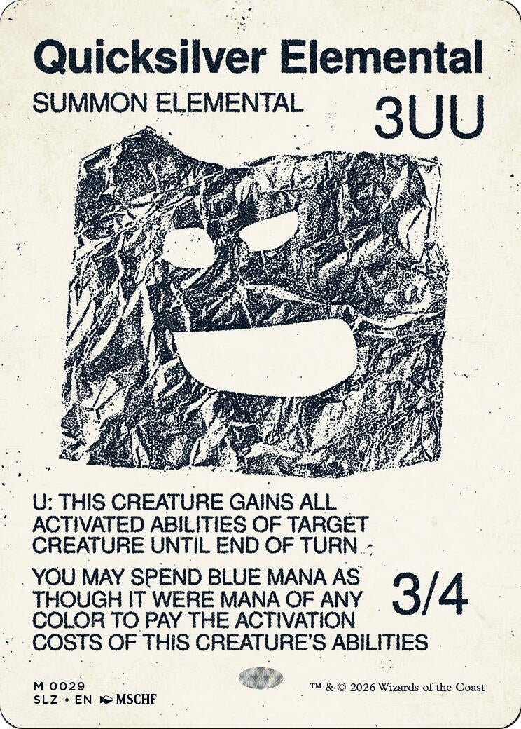 Image for Quicksilver Elemental (0029) (Secret Lair x MSCHF: The Zeta Set) (29) (SLZ) - Magic: The Gathering