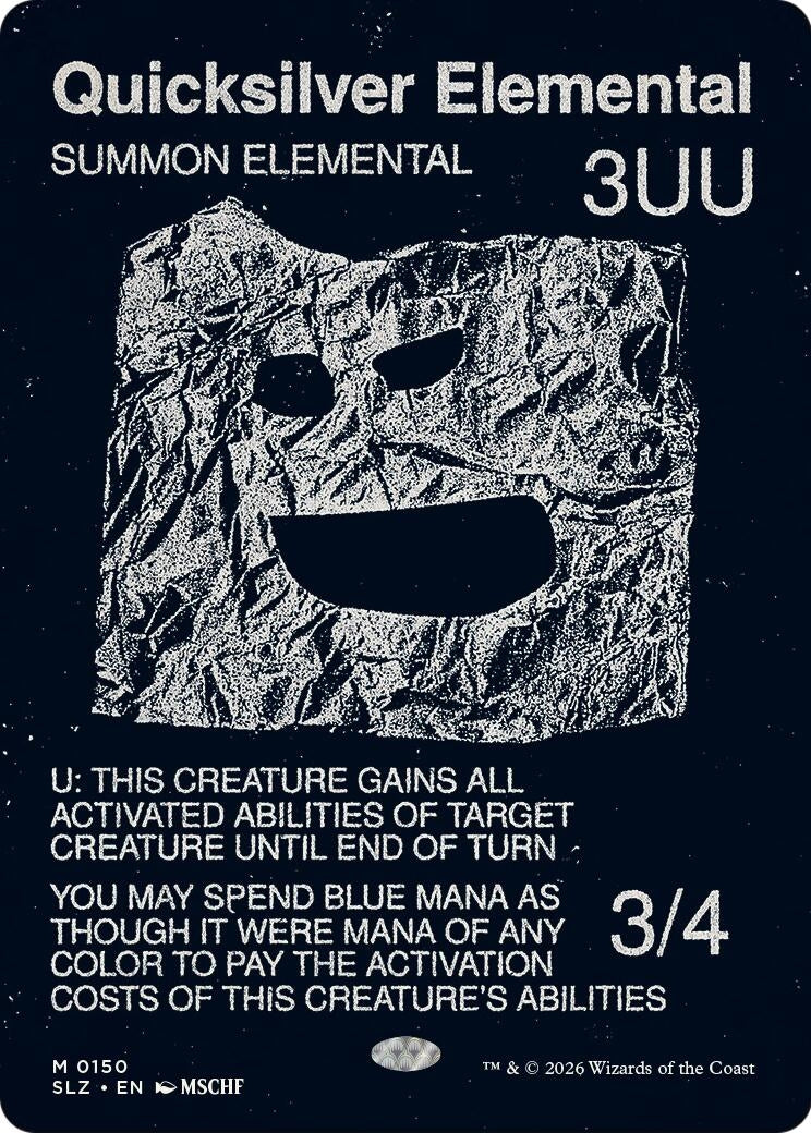 Image for Quicksilver Elemental (0150) (Secret Lair x MSCHF: The Zeta Set) (150) (SLZ) - Magic: The Gathering