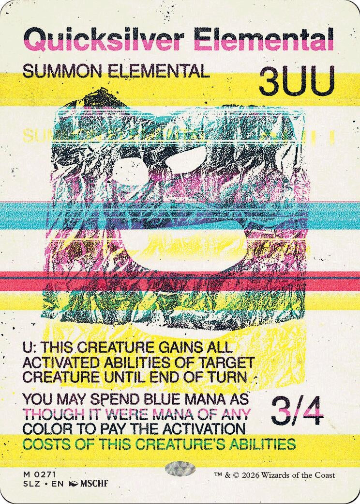 Image for Quicksilver Elemental (0271) (Secret Lair x MSCHF: The Zeta Set) (271) (SLZ) - Magic: The Gathering