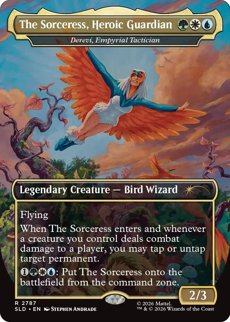 Image for The Sorceress, Heroic Guardian - Derevi, Empyrial Tactician (Secret Lair Drop Series) (2787) (SLD) - Magic: The Gathering