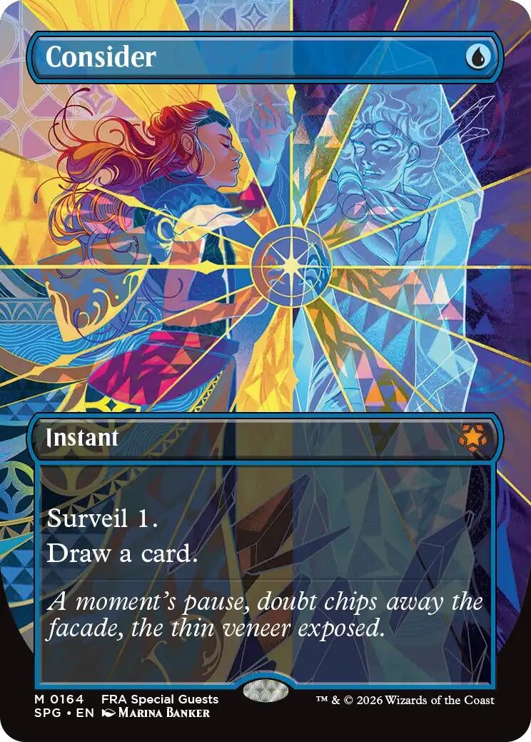 Image for Consider (Borderless) (Special Guests) (164) (SPG) - Magic: The Gathering