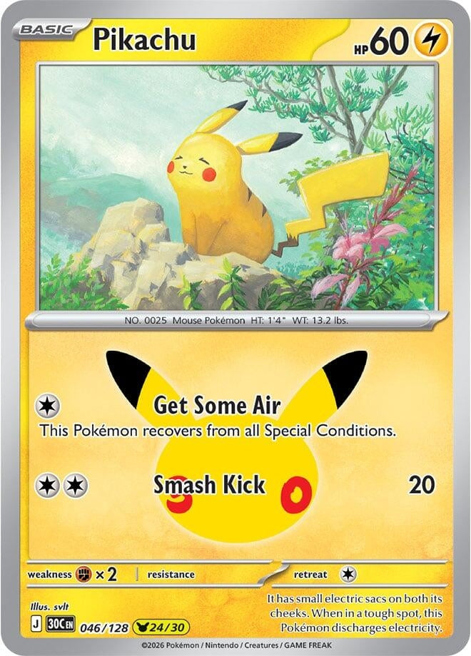 Image for Pikachu (ME: 30th Celebration) (046/128) (30C) - Pokemon