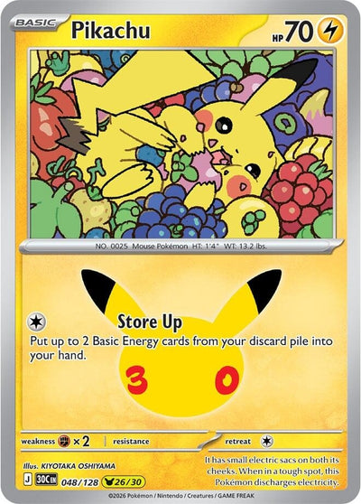Pikachu (ME: 30th Celebration) (048/128) (30C)