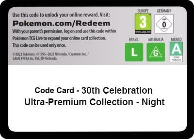 Code Card - 30th Celebration Ultra-Premium Collection - Night (ME: 30th Celebration) (30C)
