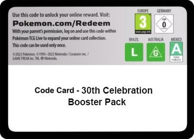 Code Card - 30th Celebration Booster Pack (ME: 30th Celebration) (30C)