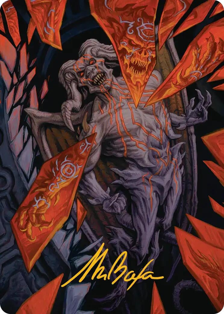 Image for Curse-Marred Demon Art Card (Gold-Stamped Signature) (Art Series: Reality Fracture) (37) (ASFRA) - Magic: The Gathering