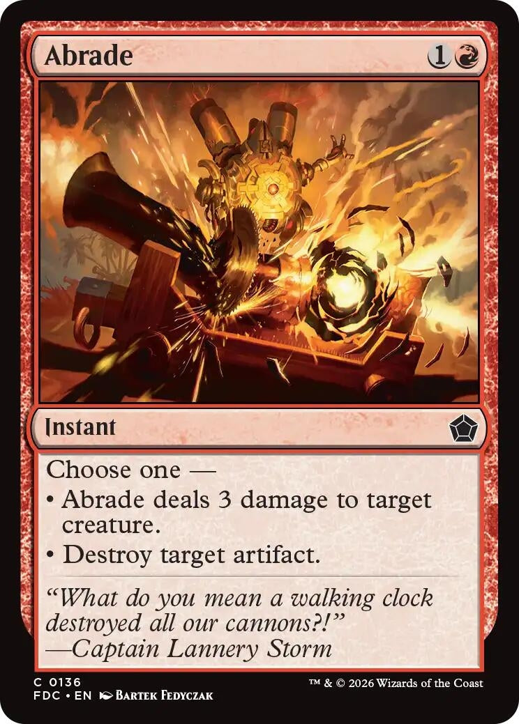 Image for Abrade (Commander: Foundations) (136) (FDC) - Magic: The Gathering