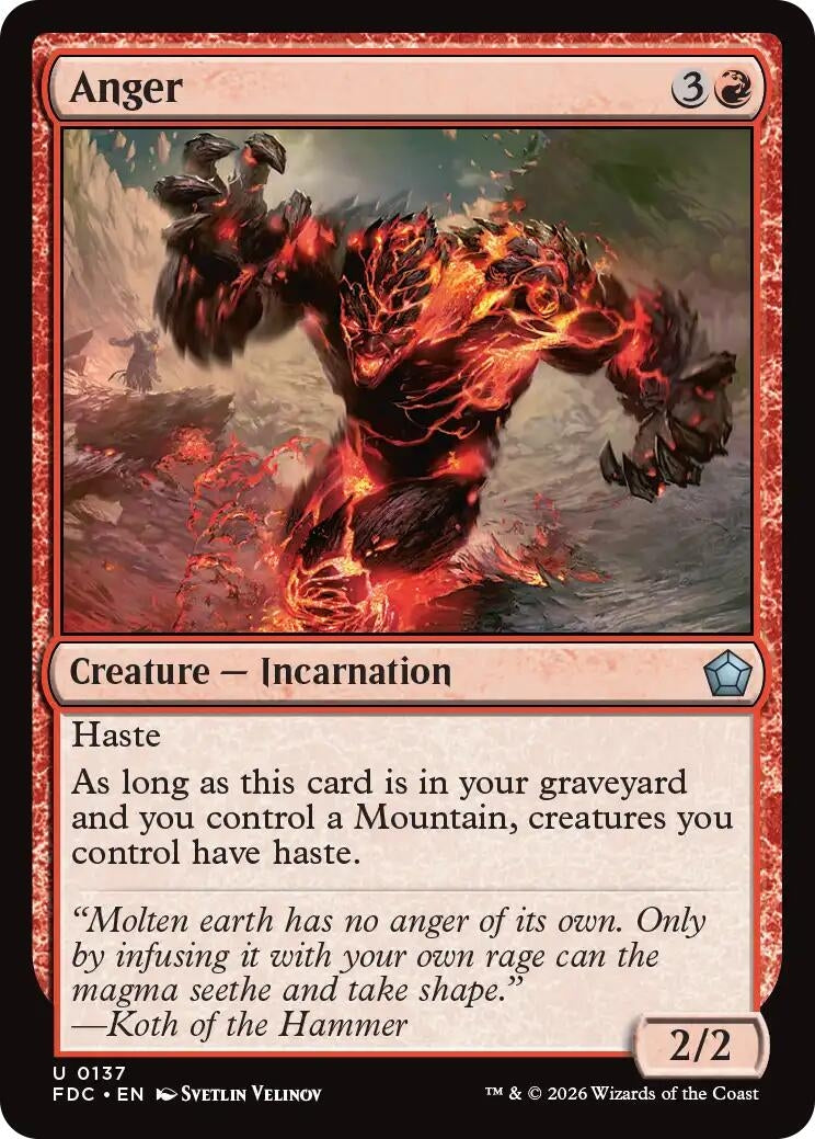 Image for Anger (Commander: Foundations) (137) (FDC) - Magic: The Gathering