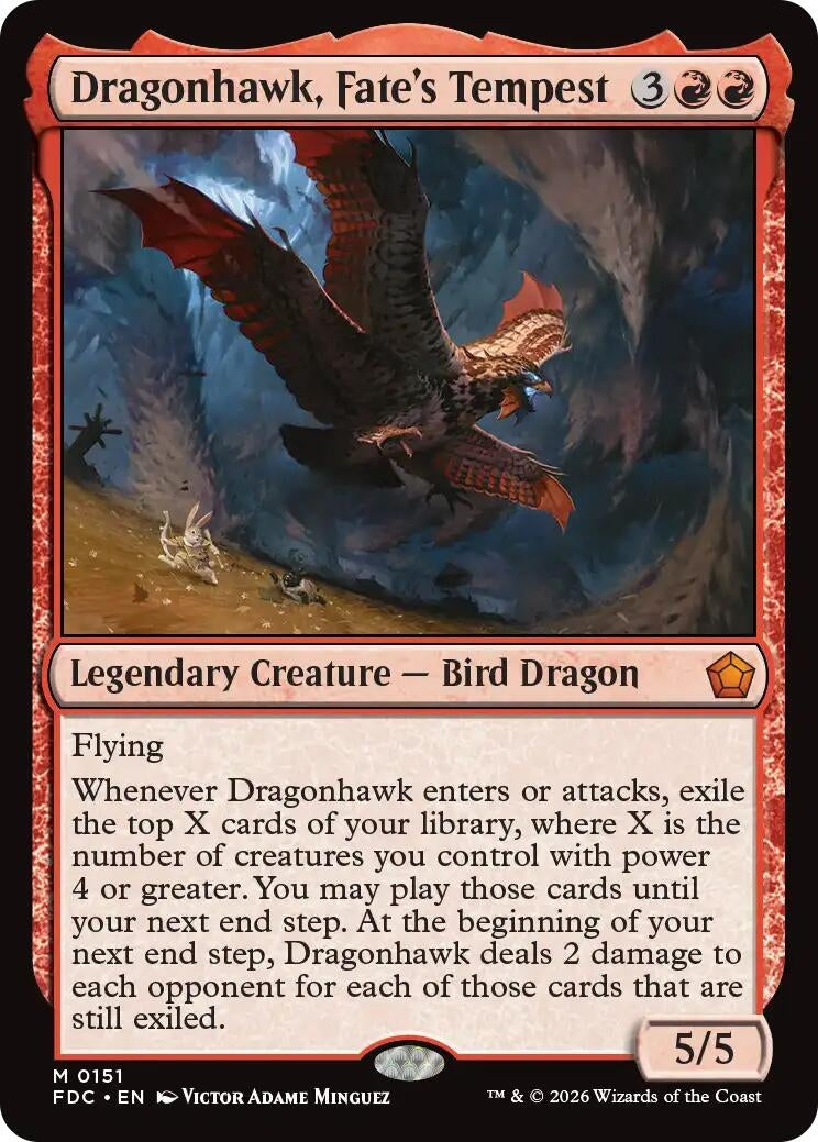 Image for Dragonhawk, Fate's Tempest (Commander: Foundations) (151) (FDC) - Magic: The Gathering