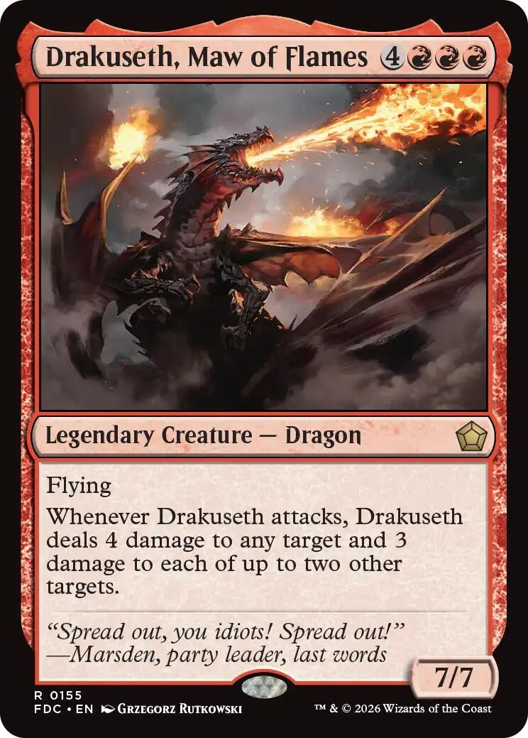 Image for Drakuseth, Maw of Flames (Commander: Foundations) (155) (FDC) - Magic: The Gathering