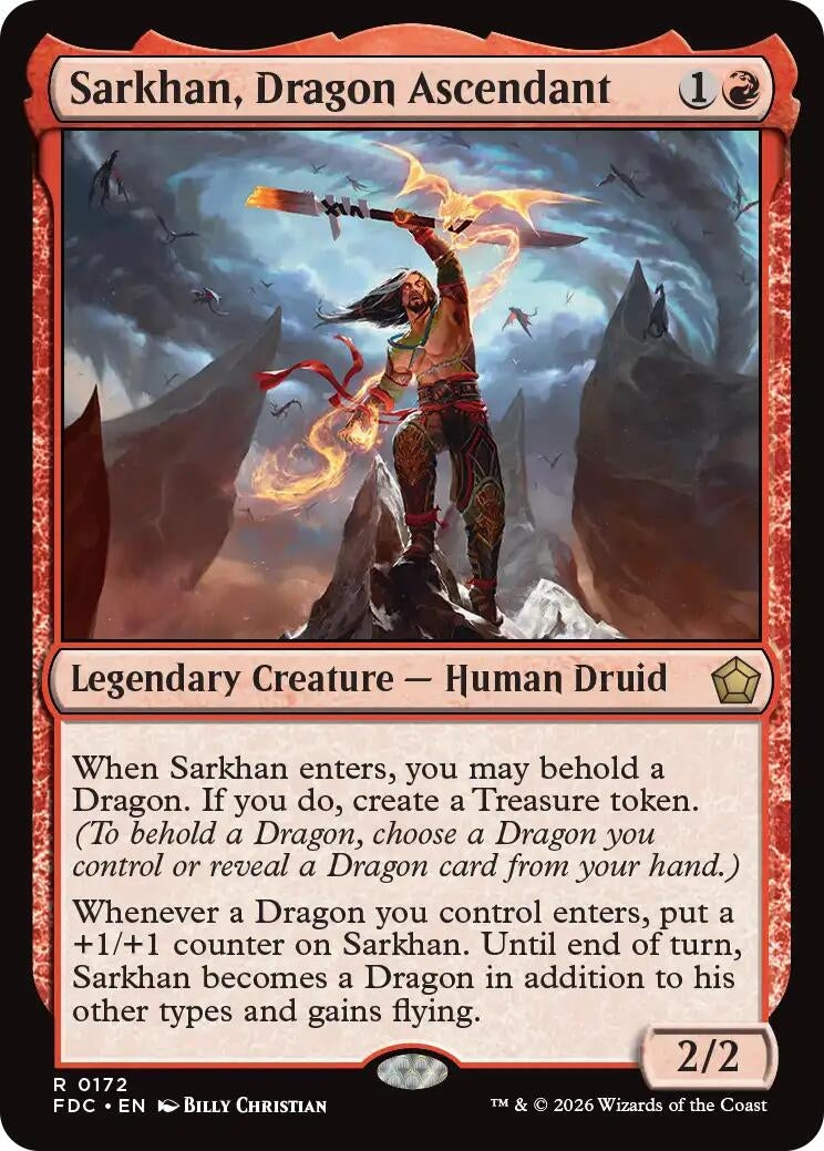 Image for Sarkhan, Dragon Ascendant (Commander: Foundations) (172) (FDC) - Magic: The Gathering