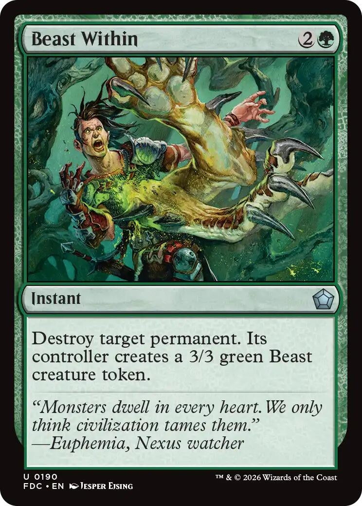 Image for Beast Within (Commander: Foundations) (190) (FDC) - Magic: The Gathering