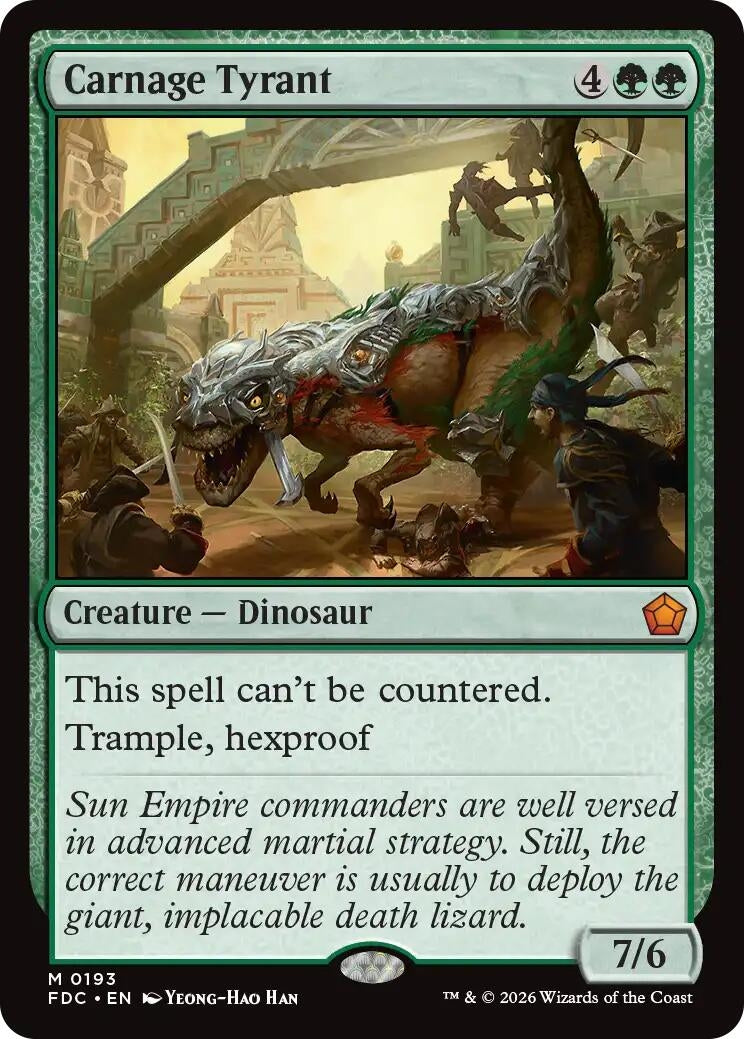 Image for Carnage Tyrant (Commander: Foundations) (193) (FDC) - Magic: The Gathering