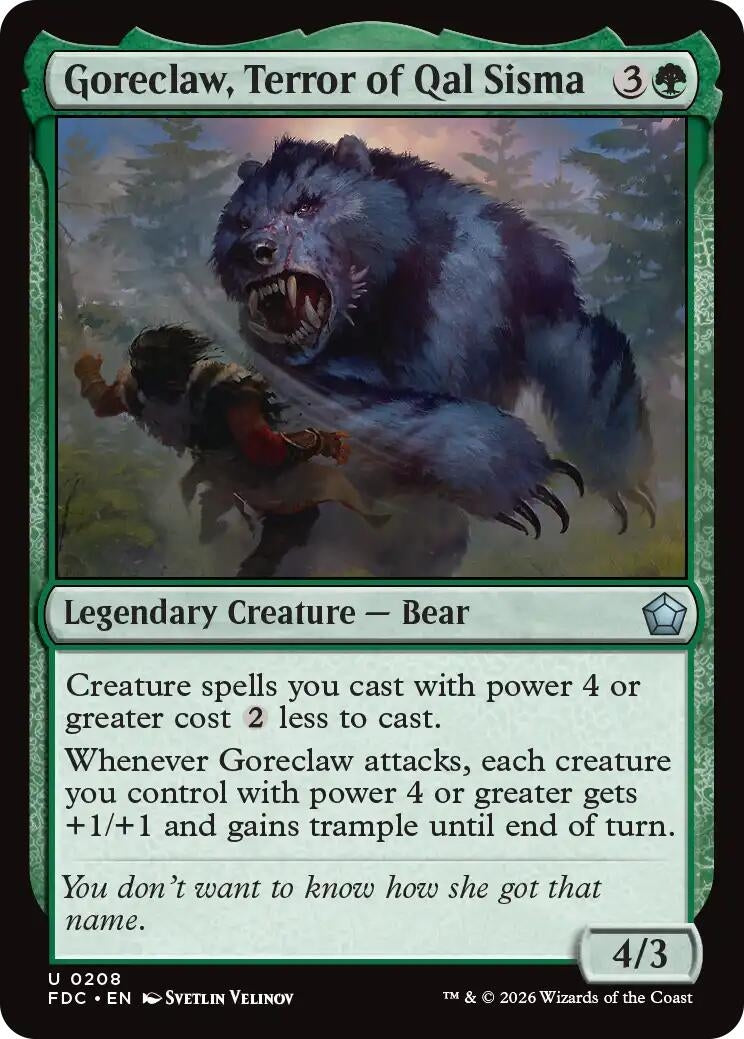 Image for Goreclaw, Terror of Qal Sisma (Commander: Foundations) (208) (FDC) - Magic: The Gathering