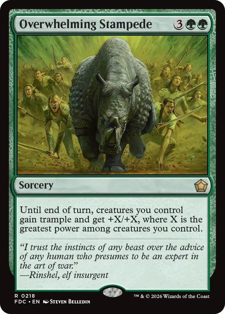 Image for Overwhelming Stampede (Commander: Foundations) (218) (FDC) - Magic: The Gathering