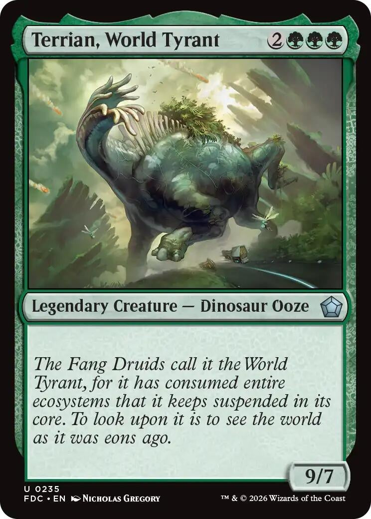 Image for Terrian, World Tyrant (Commander: Foundations) (235) (FDC) - Magic: The Gathering