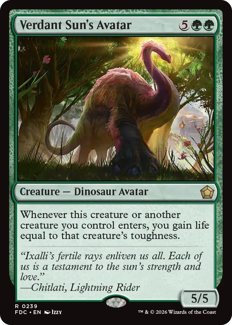 Image for Verdant Sun's Avatar (Commander: Foundations) (239) (FDC) - Magic: The Gathering